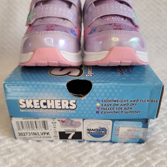 SKECHERS GIRLS TOODLER COMFY GRIP LITTLE STARZ - Picture 4 of 9